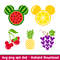 Summer Fruit Ears Bundle, Summer Mickey Fruits Bundle Svg, Summer Svg, Lemon Svg, Watermelon Day Svg, Pineapple Svg,png,dxf,eps file.jpeg
