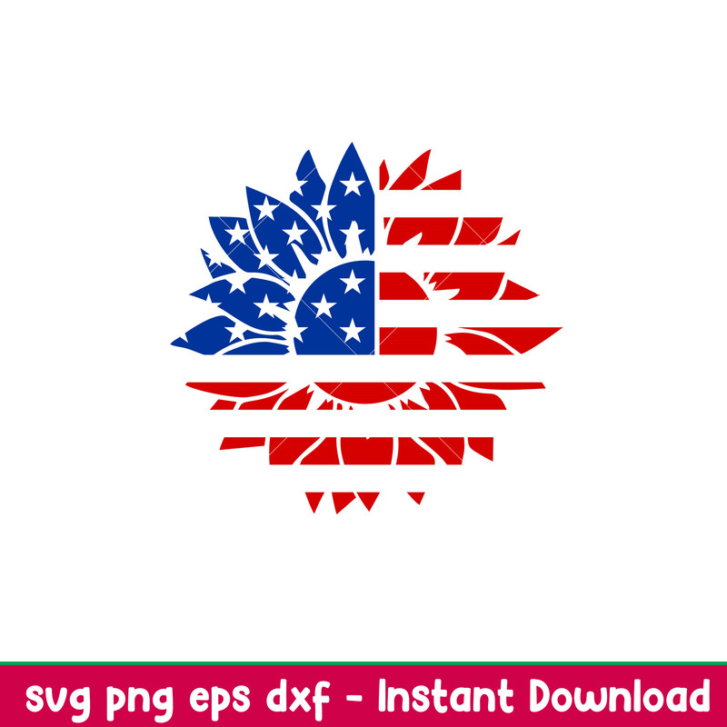 Sunflower American Flag, Sunflower American Flag Svg, 4th of July Svg, Patriotic Svg, Independence Day Svg, USA Svg, png,dxf,eps file.jpeg