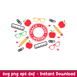 teacher fuel full wrap, teacher fuel full wrap svg, starbucks svg, coffee ring svg, cold cup svg,png,dxf,eps file