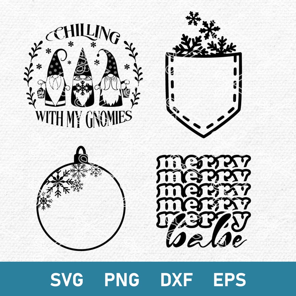Christmas Bundle Svg, Christmas Svg, Chillin With mY Gnomies Svg, Christmas Ornamemt Svg, Png Dxf Eps File.jpeg