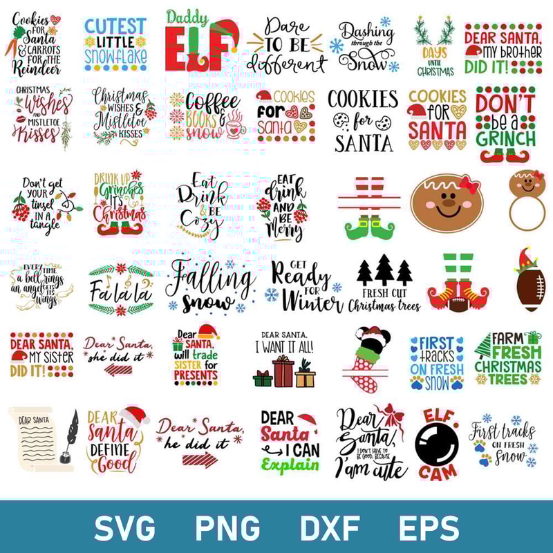 Christmas Bundle Svg, Merry Christmas Svg, Happy Christmas Svg, Christmas Quotes Svg, Santa Svg, Png Dxf Eps Digital File.jpg