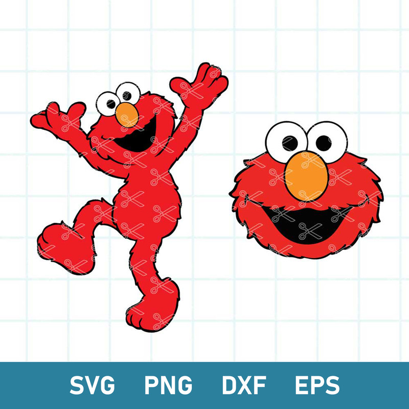Elmo Svg, Elmo Face Svg, Sesame Street Svg, Red Monster Svg, Png Dxf Eps Digital File.jpg
