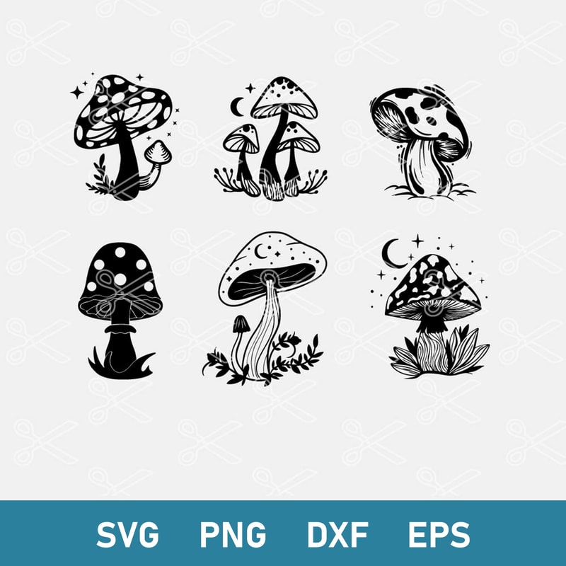 Floral Mushroom Bundle Svg, Floral Mushroom Svg, Flower Mushrooms Svg, Png Dxf Eps Digital File (2).jpeg