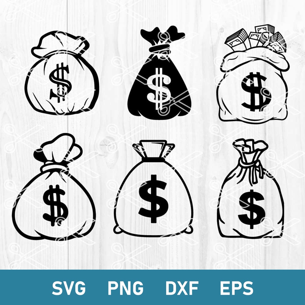 Money Bag Svg, Cash Bag Svg, Bank Bag Svg, Dollar Bag Svg, Png Dxf Eps Digital File.jpeg