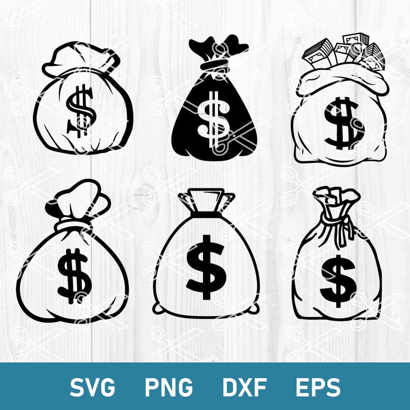 Money Bag Svg, Cash Bag Svg, Bank Bag Svg, Dollar Bag Svg, Png Dxf Eps Digital File.jpeg