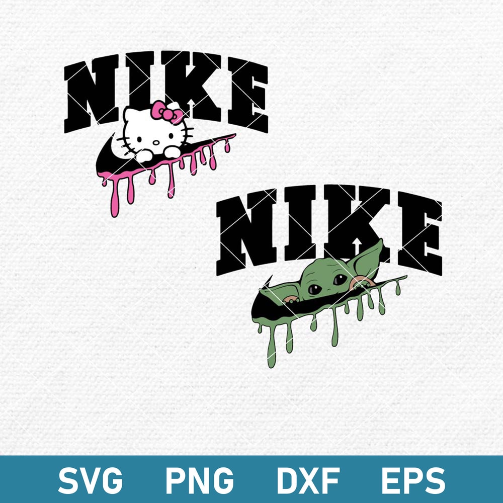 Nike Baby Yoda Hello kitty Svg, Logo Nike, Yoda svg, Hello Kitty Svg, Cartoon Svg, Png Dxf Eps File.jpeg