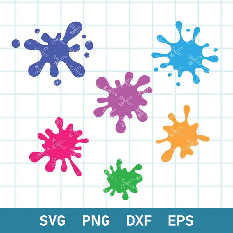 Paint Splatter Bundle Svg, Paint Splatter Svg, Paint Brush Svg, Png Dxf Eps File.jpg