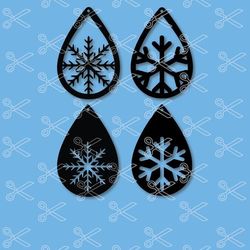 snow flakes tear drop earrings svg, drop earrings svg, drop earrings clipart, drop earrings instant download