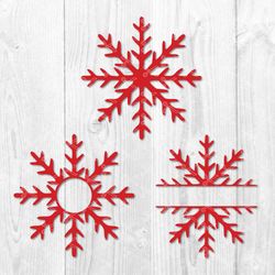snowflake bundle svg, snowflake svg, snowflake monogram svg, png dxf file