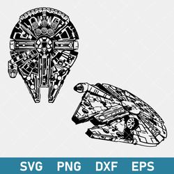 star wars millennium falcon bundle svg, millennium falcon svg, star wars svg, png dxf eps file