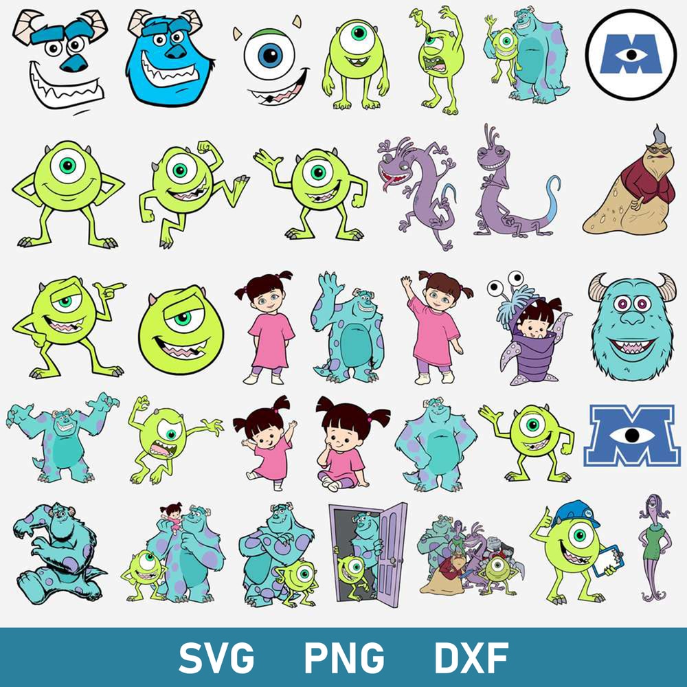 Sully Monter Bundle Svg, Sully Svg, Sully Face Svg, Monster Svg, Png Dxf Digital File.jpg