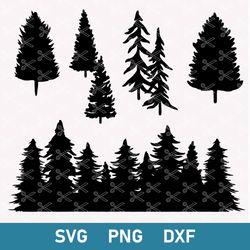 tree bundle svg, pine tree svg, christmas tree svg, png dxf digital file