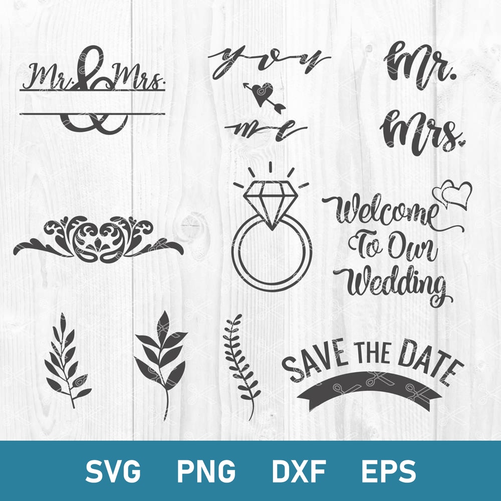 wedding Bundle Svg, Wedding Svg, Wedding Monogram Svg, Ring Svg, Png Dxf Eps File.jpg
