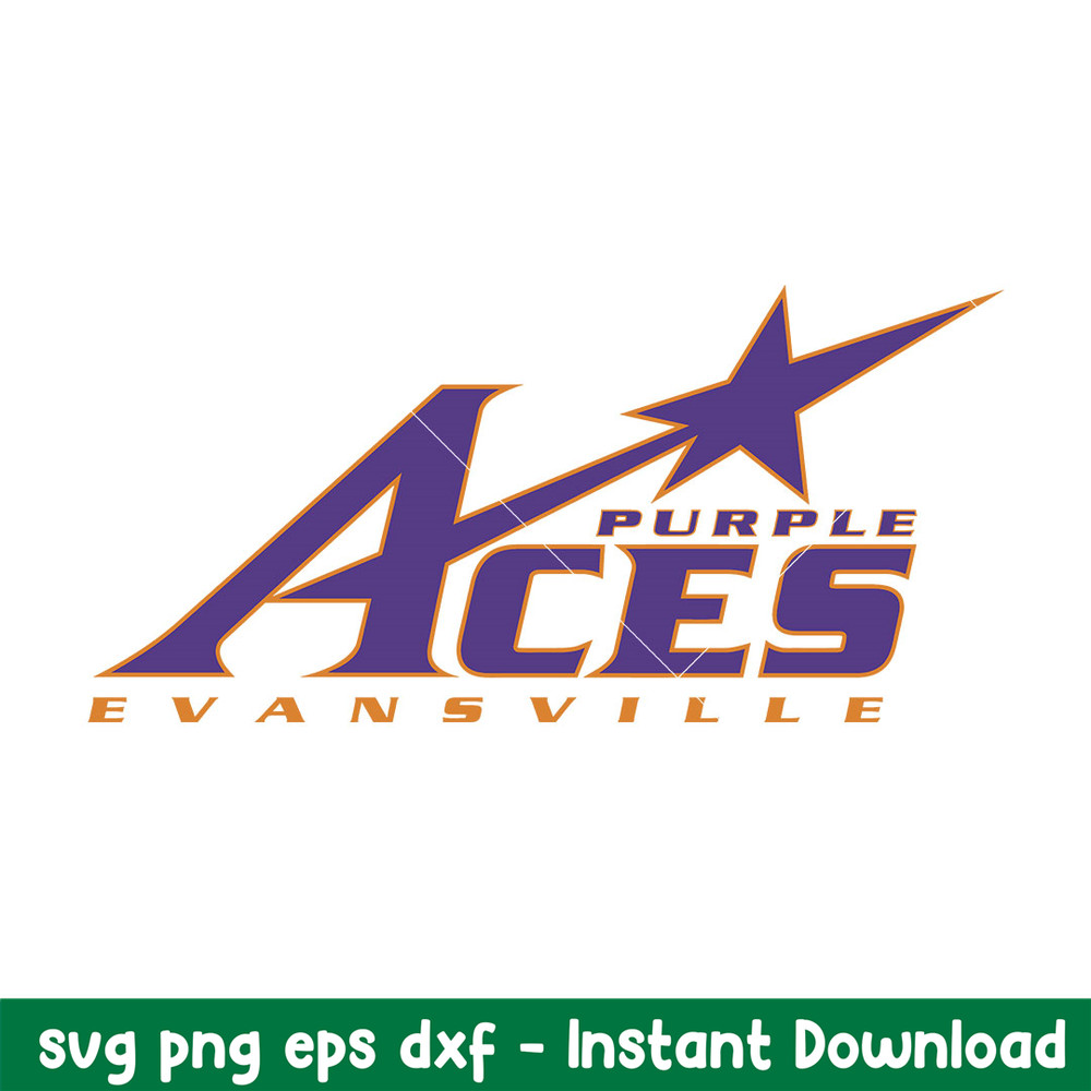 Evansville Purple Aces Logo Svg, Evansville Purple Aces Svg, NCAA Svg, Png Dxf Eps Digital File.jpeg