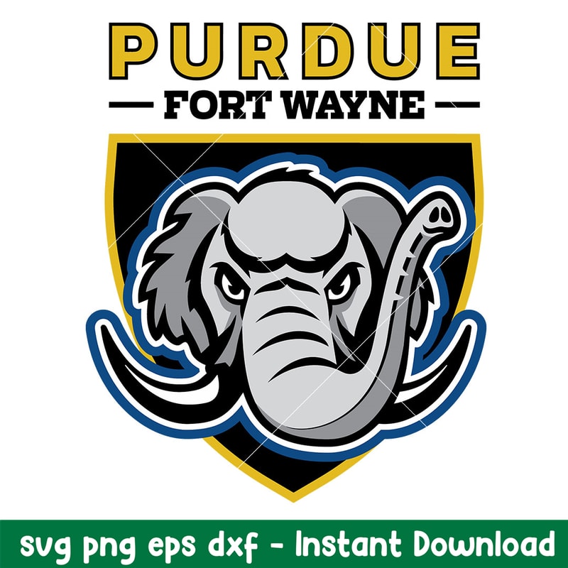 Purdue Fort Wayne Mastodons Logo Svg, Purdue Fort Wayne Mastodons Svg, NCAA Svg, Png Dxf Eps Digital File.jpeg