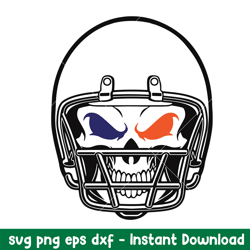 Skull Helmet Denver Broncos Svg, Denver Broncos Svg, NFL Svg, Png Dxf Eps Digital File