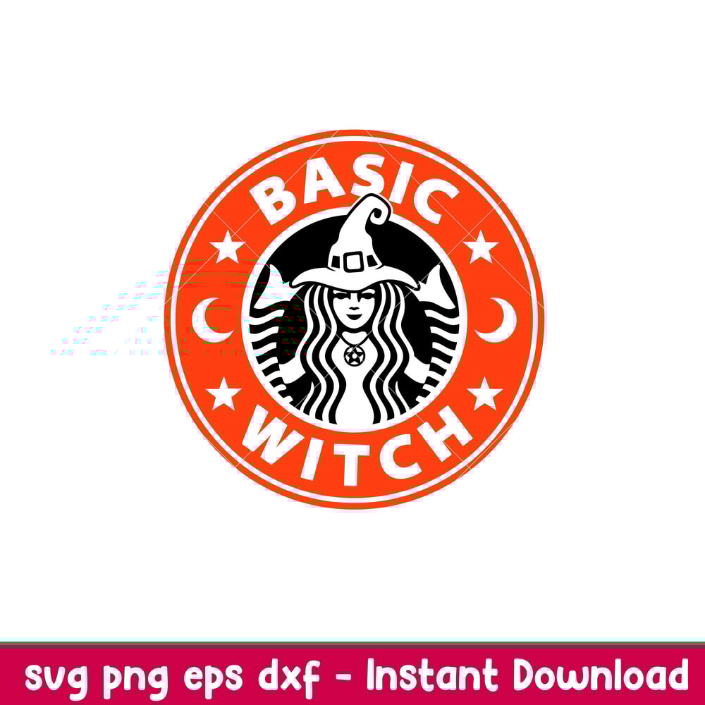 Basic Witch, Basic Witch Svg, Halloween Svg, Starbucks Coffee ring Svg, Witch Svg, png, eps, dxf file.jpeg