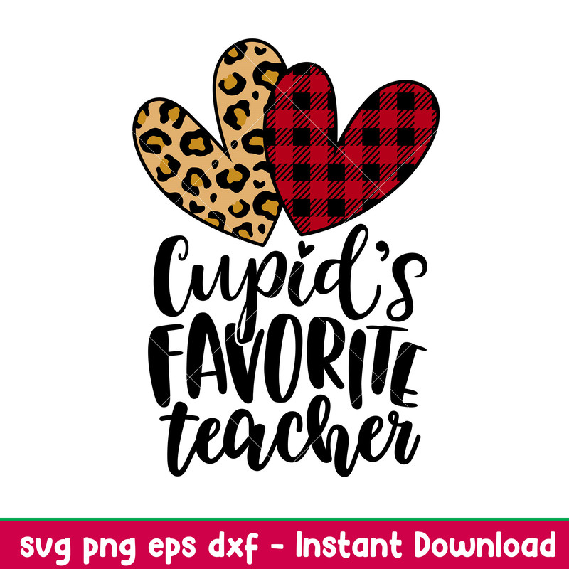 Cupids Favorite Teacher, Cupids Favorite Teacher SVG, Retro Heart SVG, Checkered SVG, Teacher Valentine’s Day SVG, png, dxf, eps file.jpeg