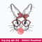 Cute Bunny Rabbit With Bandana Glasses Bubblegum Svg, Rabbit Svg, Png Dxf Eps File.jpeg