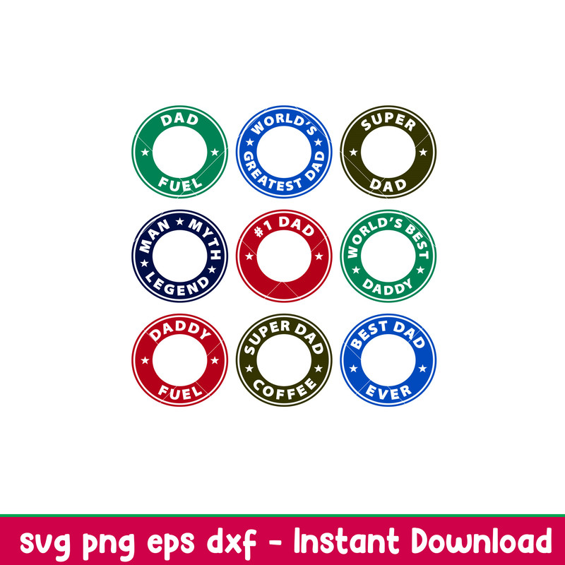 Dad Coffee Borders Bundle,Dad Coffee Borders Bundle Svg, Starbucks Svg, Coffee Ring Svg, Cold Cup Svg, Png, dxf, eps file.jpeg