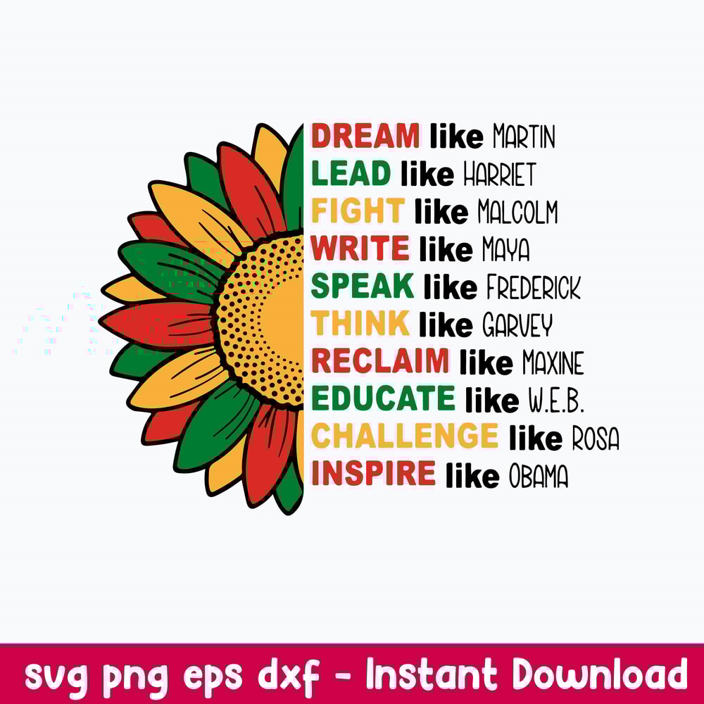 Dream Like Martin Svg, Juneteenth Svg, Black History Month Svg, Png Dxf Eps File.jpeg