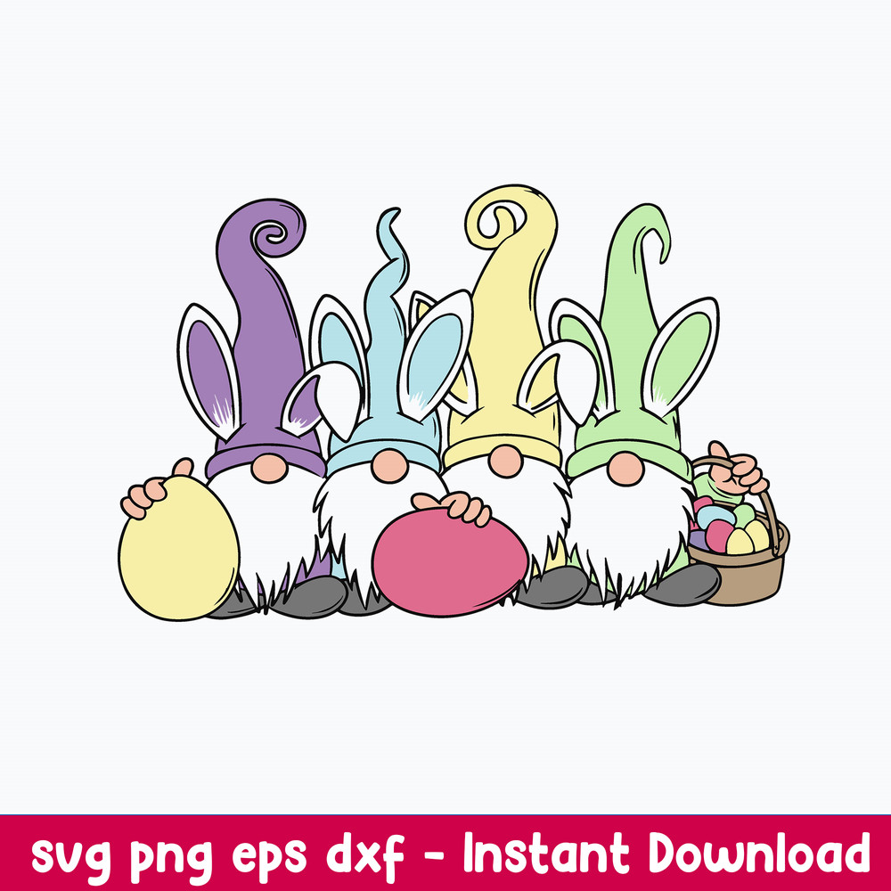 Easter Bunny Gnomes Svg, Gnomes Svg, Png Dxf Eps File.jpeg