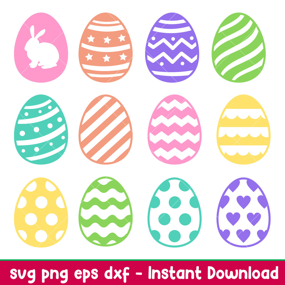 Easter Eggs, Easter Eggs Svg, Happy Easter Svg, Easter egg Svg,png , eps, dxf file.jpeg