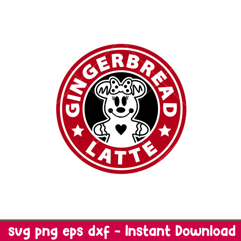 Gingerbread Latte Minnie, Gingerbread Latte Minnie Mouse Svg, Starbucks Svg, Coffee Ring Svg, Cold Cup Svg,png,dxf,eps file.jpeg