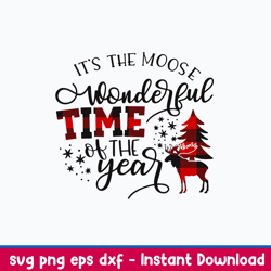 it_s the moose wonderful time of the year svg, christmas svg, png dxf eps file