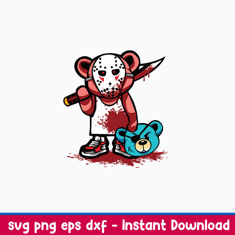 Killer Teddy Bear Svg, Bear Jason Voorhees Svg, Bear Horror Svg, Png Dxf Eps File.jpeg
