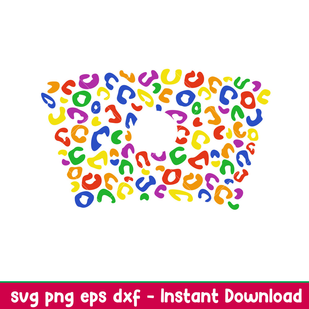 LGBT Pride Leopard Full Wrap, LGBT Pride Leopard Full Wrap Svg, Starbucks Svg, Coffee Ring Svg, Cold Cup Svg, png, dxf, eps file.jpeg