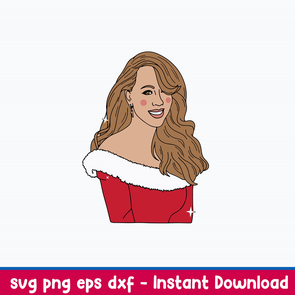 Mariah Carey Svg, Christmas Svg, Png Dxf Eps File.jpeg