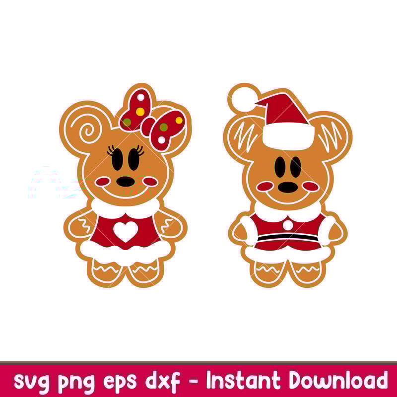 Mouse Gingerbread Cookies, Mouse Gingerbread Cookies Svg, Christmas Svg, Merry Christmas Svg, Santa Claus Svg, png,dxf,eps file.jpeg