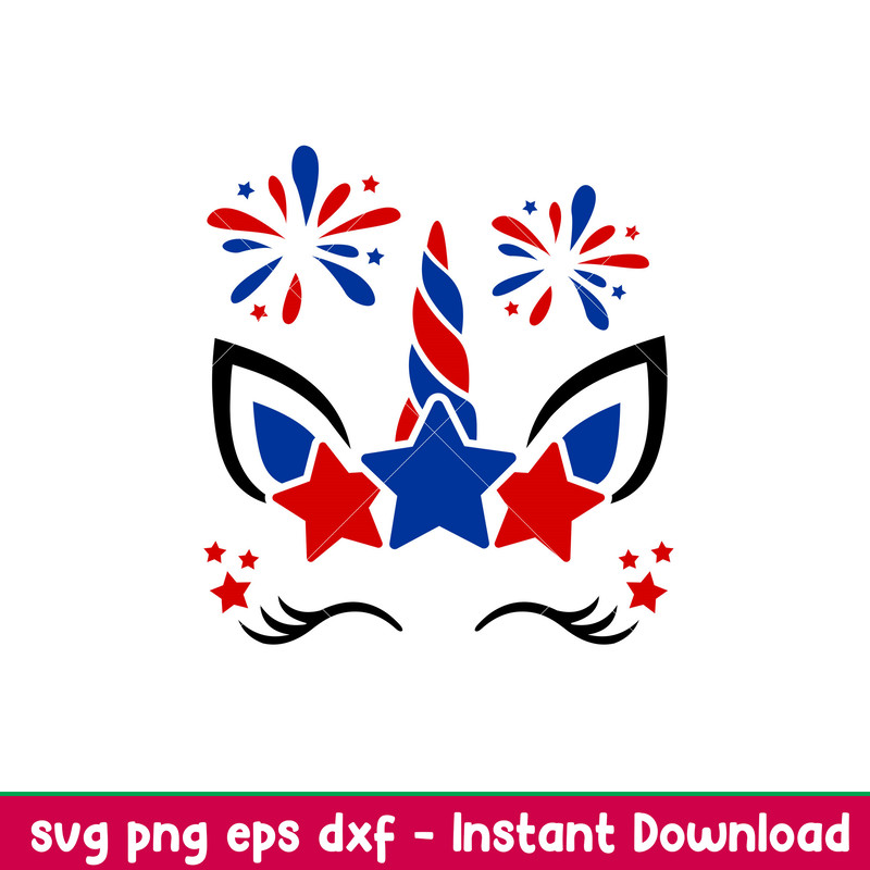 Patriotic Unicorn, Patriotic Unicorn Svg, 4th of July Svg, Patriotic Svg, Independence Day Svg, USA Svg, png,dxf,eps file.jpeg