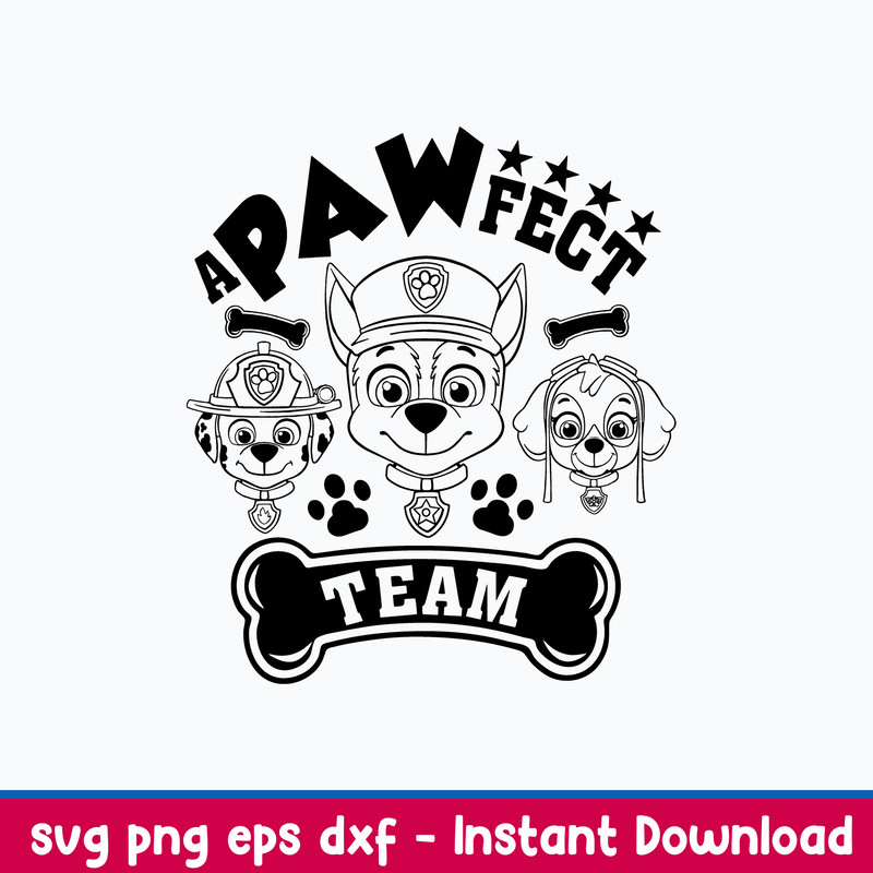 Paw Patrol A Pawfect Team Svg, Paw Patrol Svg, Png Dxf Eps File.jpeg