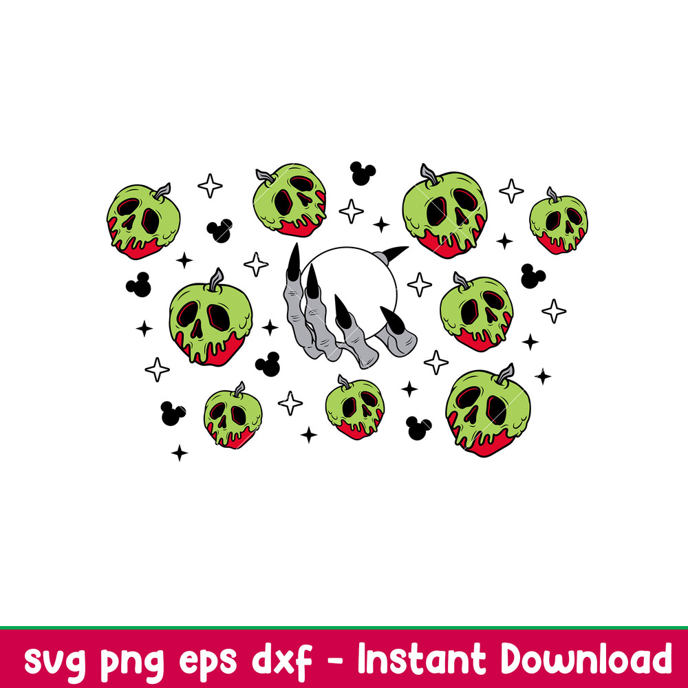 Poison Apples Witch Hand Full Wrap, Poison Apples Witch Hand Full Wrap Svg, Starbucks Svg, Coffee Ring Svg, Cold Cup Svg, png,dxf,eps file.jpeg