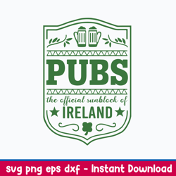 pubs the official sunblock of ireland svg, png dxf eps file