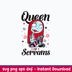 queen of screams svg, sally svg, png dxf eps file