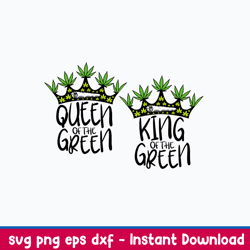 queen of the green svg, king of the green svg, png dxf eps file