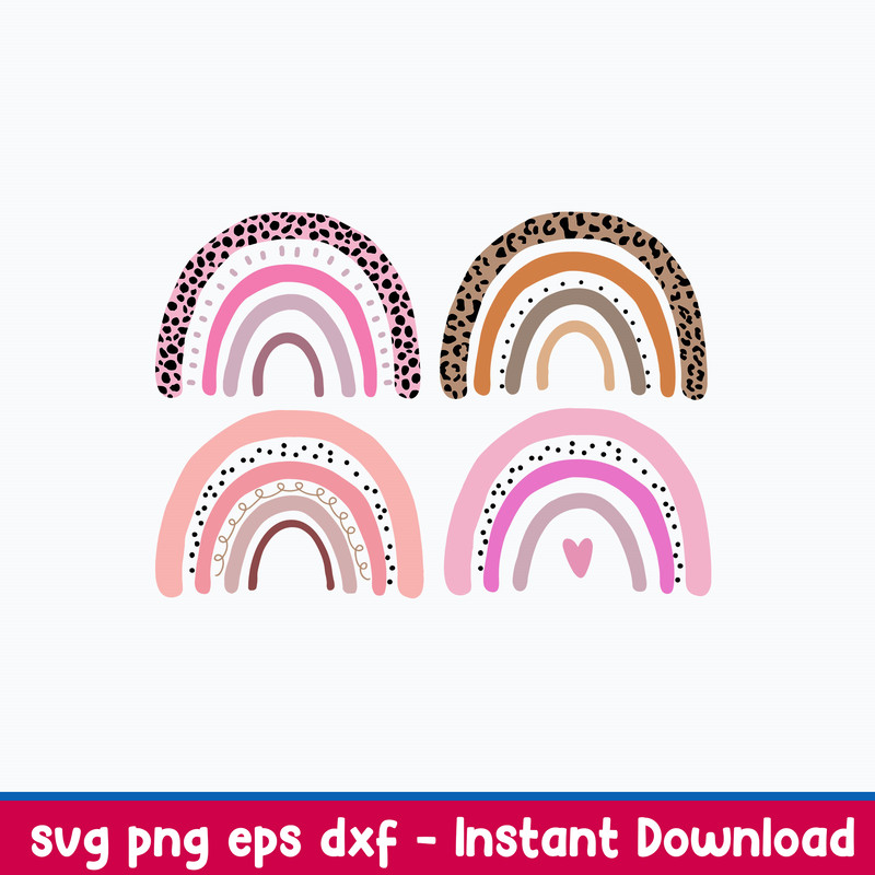 Rainbow Svg, Boho Rainbow Svg, Leopard, Cheeta Svg, Nersury, Pastel Rainbow Svg, Png Dxf Eps File.jpeg