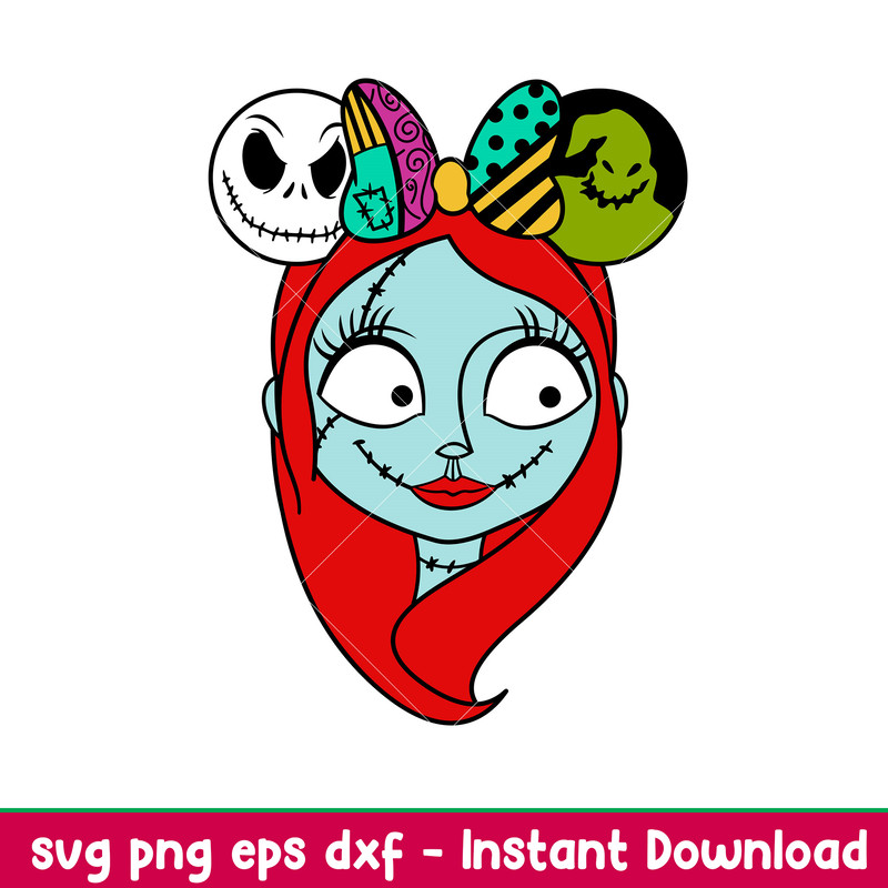 Sally Skellington, Sally Skellington Svg, Halloween Svg, Spooky Season Svg, Trick or Treat Svg,png,dxf,eps file.jpeg