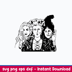 sanderson sisters svg, hocus pocus svg, halloween svg, png dxf eps file