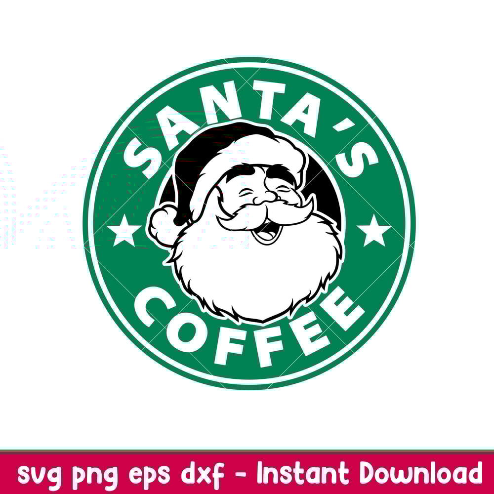 Santas Coffee, Santa’s Coffee Starbucks Svg, Santa Claus Svg, Merry Christmas Svg, png,dxf,eps file.jpeg