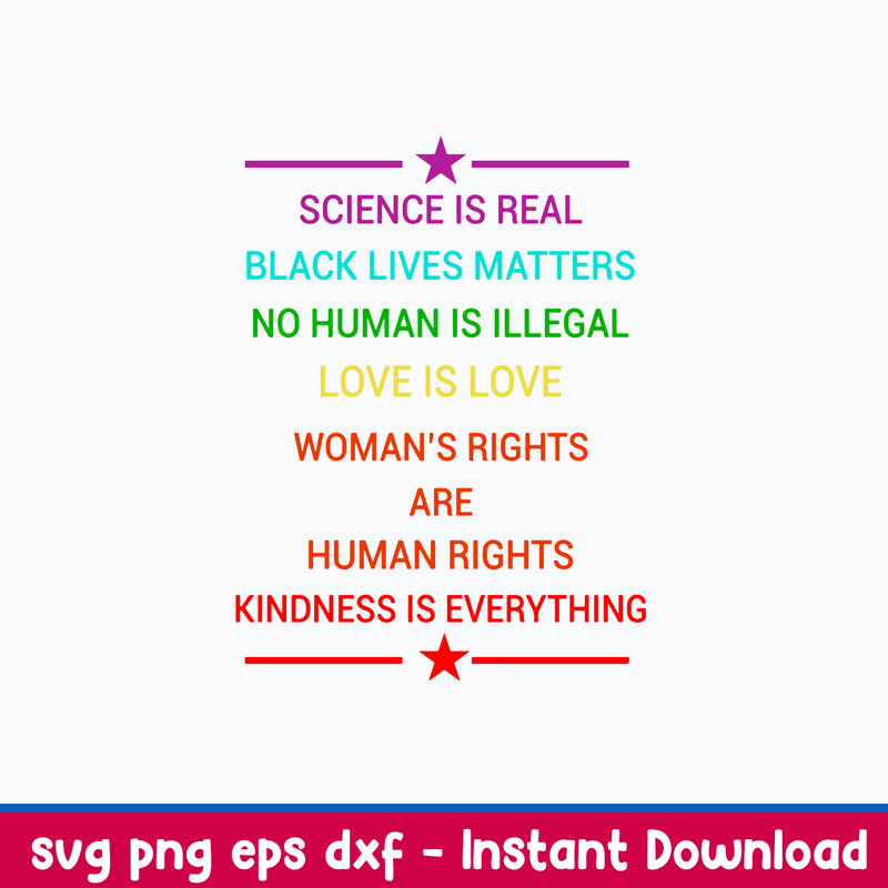 Science Is Real Kindness Is Everything Svg, Png Dxf Eps File.jpeg