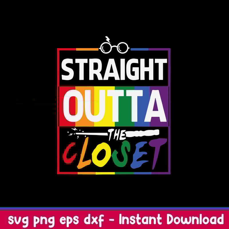 Straight Outta Closet Happy Pride Month Svg, Png Dxf Eps File.jpeg