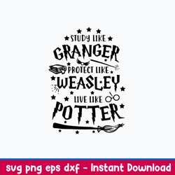 study like granger potter like weasley like like potter svg, harry potter svg, png dxf eps file