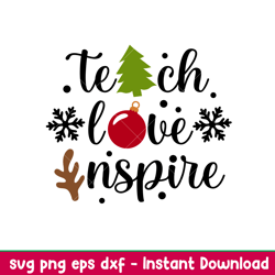 teach love inspire, teach love inspire svg, free svg, daily freebies svg, png,dxf,eps file