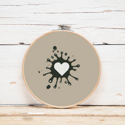heart cross stitch pattern simple counted cross stitch heart splat cross stitch for beginners love cross stitch pattern