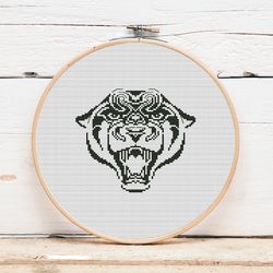 panther cross stitch pattern animal cross stitch design for beginners one color cross stitch simple cross stitch digital