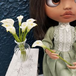 Dollhouse miniature Calla flower 1 pcs Handmade